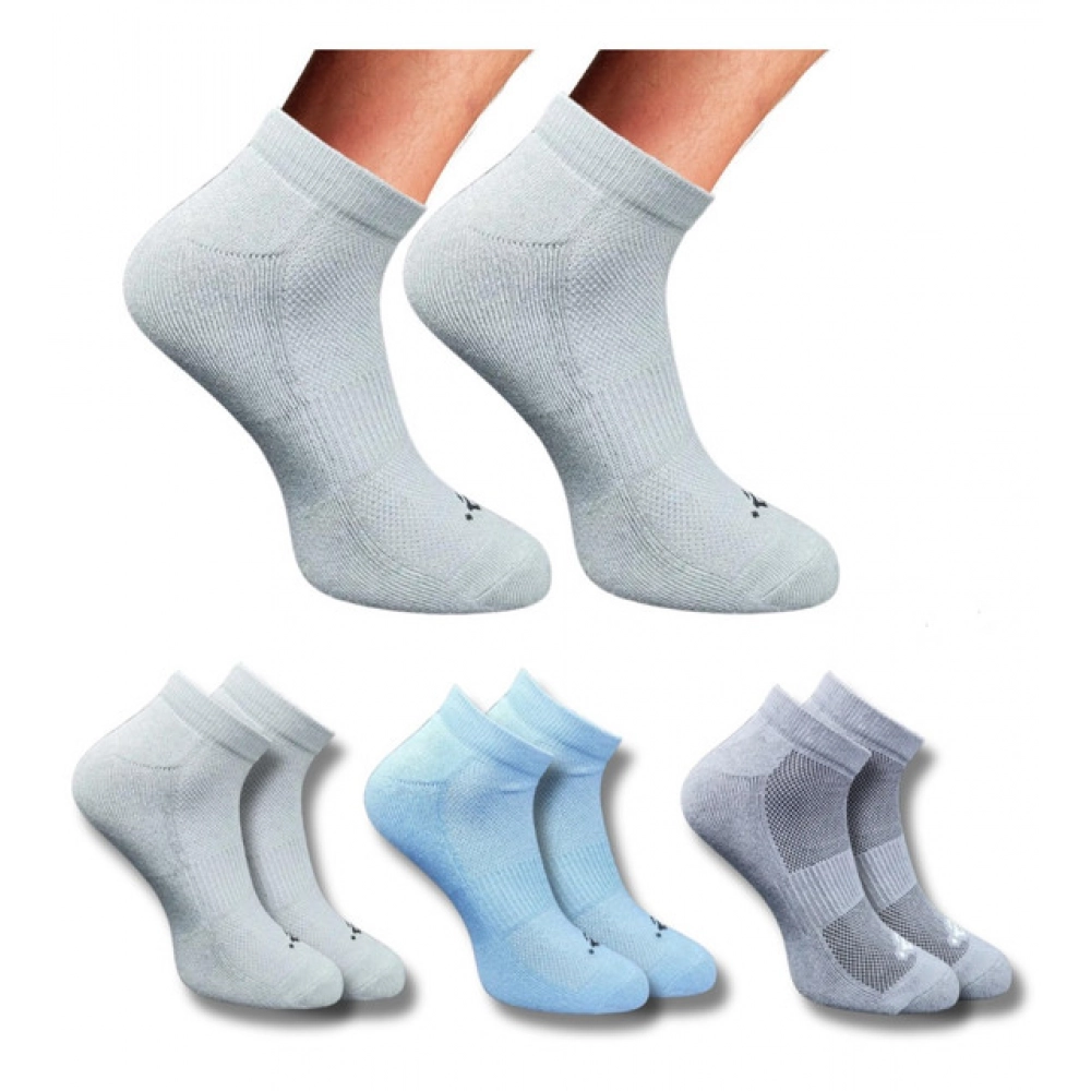 Multicolor 3-pair set of unisex cotton printed low cut socks