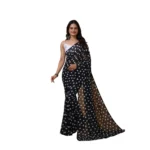 Black Georgette Printed Saree for Women