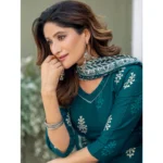 Generic Women's Cotton Blend Printed Kurti With Pant Dupatta Set (Morpichh) - Image 3