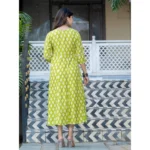 Generic Women's Rayon Print With Embroidery Work A-Line Kurti (Parrot) - Image 2