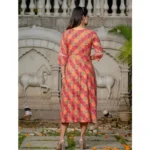 Generic Women's Rayon Print With Embroidery Work A-Line Kurti (Multicolor) - Image 2
