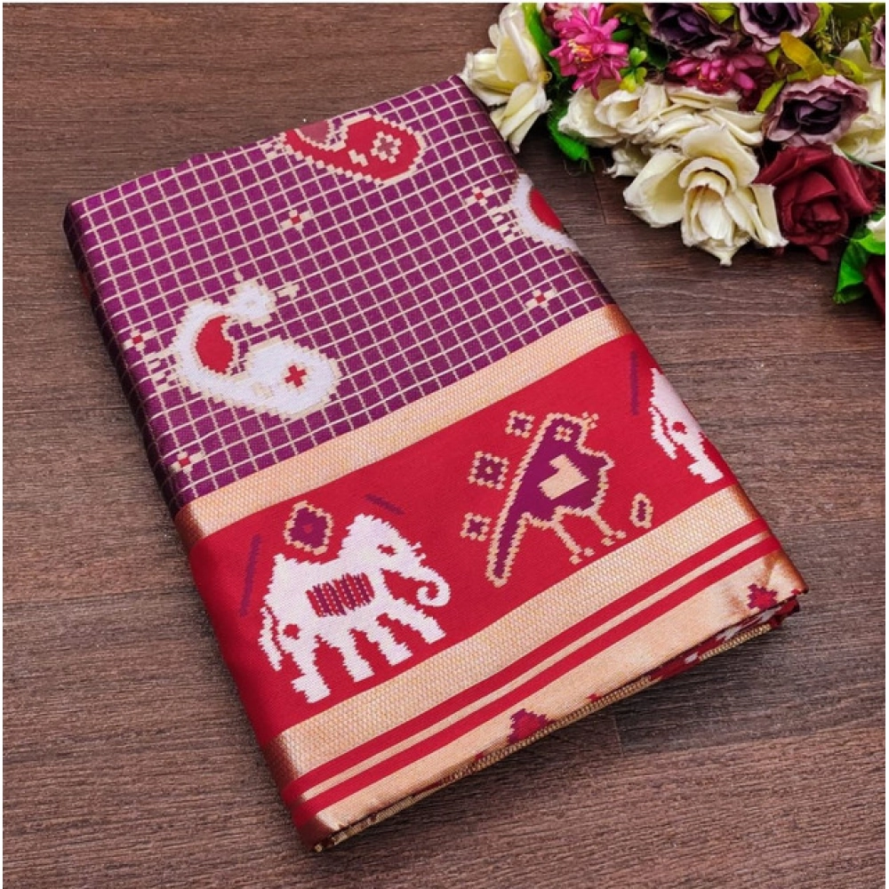 PID-63177-Generic-Women-s-Soft-Lichi-Silk-Jacquard-Work-Saree-With-Unstitched-Blouse-5-5-Mtr-Purple-1000x1000-1.webp Generic Women's Soft Litchi Silk Jacquard Work Saree With Unstitched Blouse 5.5Mtr (Purple) - Image 1