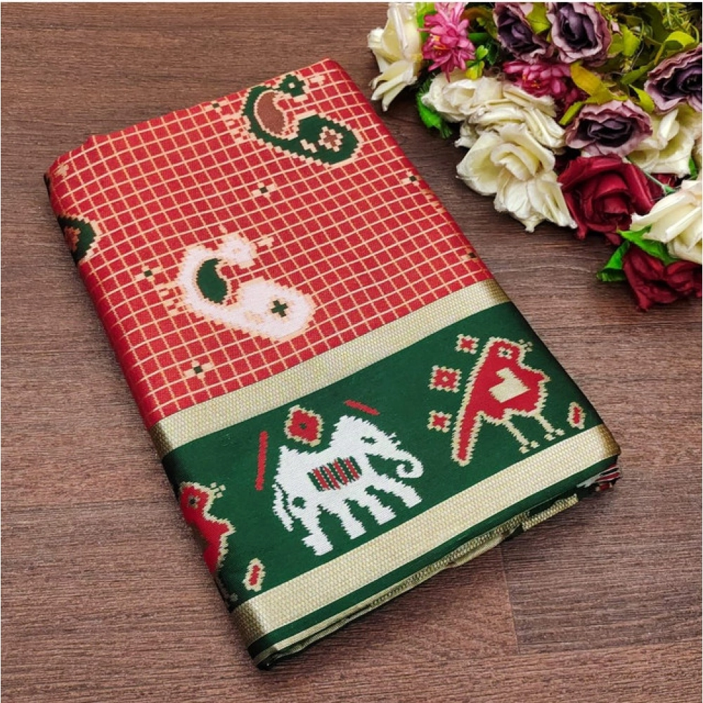 PID-63179-Generic-Women-s-Soft-Lichi-Silk-Jacquard-Work-Saree-With-Unstitched-Blouse-5-5-Mtr-Red-Gre-1000x1000-1.webp Litchi Silk Saree