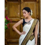 Generic Women's Soft Litchi Silk Jacquard Work Saree With Unstitched Blouse 5.5Mtr (White) - Image 2