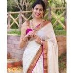 Generic Women's Soft Litchi Silk Jacquard Work Saree With Unstitched Blouse 5.5Mtr (White) - Image 4