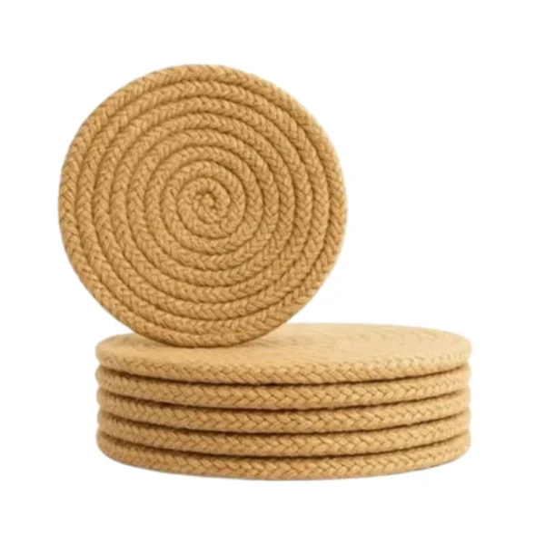 Generic Cotton 6 Pcs Set Tea Coaster 6 Pcs Set (Beige)