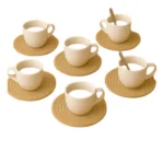 Generic Cotton 6 Pcs Set Tea Coaster 6 Pcs Set (Beige) - Image 3