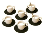 Generic Cotton 6 Pcs Set Tea Coaster 6 Pcs Set (Black) - Image 3