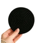 Generic Cotton 6 Pcs Set Tea Coaster 6 Pcs Set (Black) - Image 2