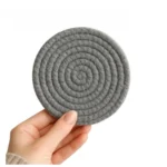 Generic Cotton 6 Pcs Set Tea Coaster 6 Pcs Set (Gray) - Image 3