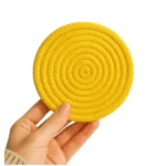 Generic Cotton 6 Pcs Set Tea Coaster 6 Pcs Set (Yellow) - Image 2