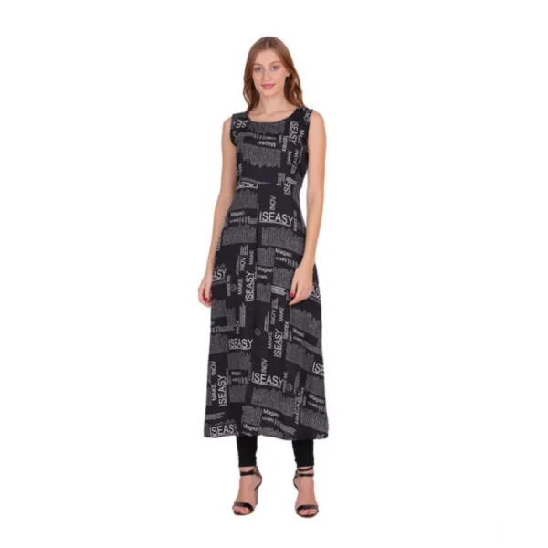 Black Crepe Slit Dress