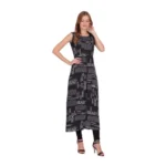 Generic Women's Casual Crepe Sleeveless Slit Dress (Black) - Image 4