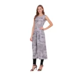 Generic Women's Casual Crepe Sleeveless Slit Dress (Light Grey) - Image 4