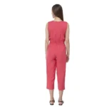 Generic Women's Casual Crepe Sleeveless Jump Suit (Pink) - Image 3