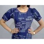 Generic Women's Casual Crepe Half Sleeves Dress (Blue) - Image 5