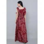 Generic Women's Casual Crepe Sleeveless Dress (Maroon) - Image 5