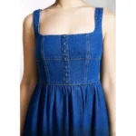Generic Women's Casual Denim Sleeveless Dress (Blue) - Image 3