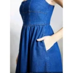 Generic Women's Casual Denim Sleeveless Dress (Blue) - Image 5