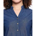 Generic Women's Casual Denim Full sleeve Dress (Blue) - Image 5