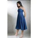 Generic Women's Casual Denim Sleeveless Dress (Blue) - Image 4