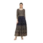 Blue Rayon Anarkali Kurti for Women