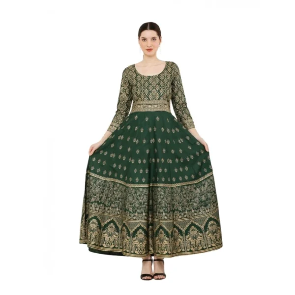 Green Rayon Anarkali Kurti for Women