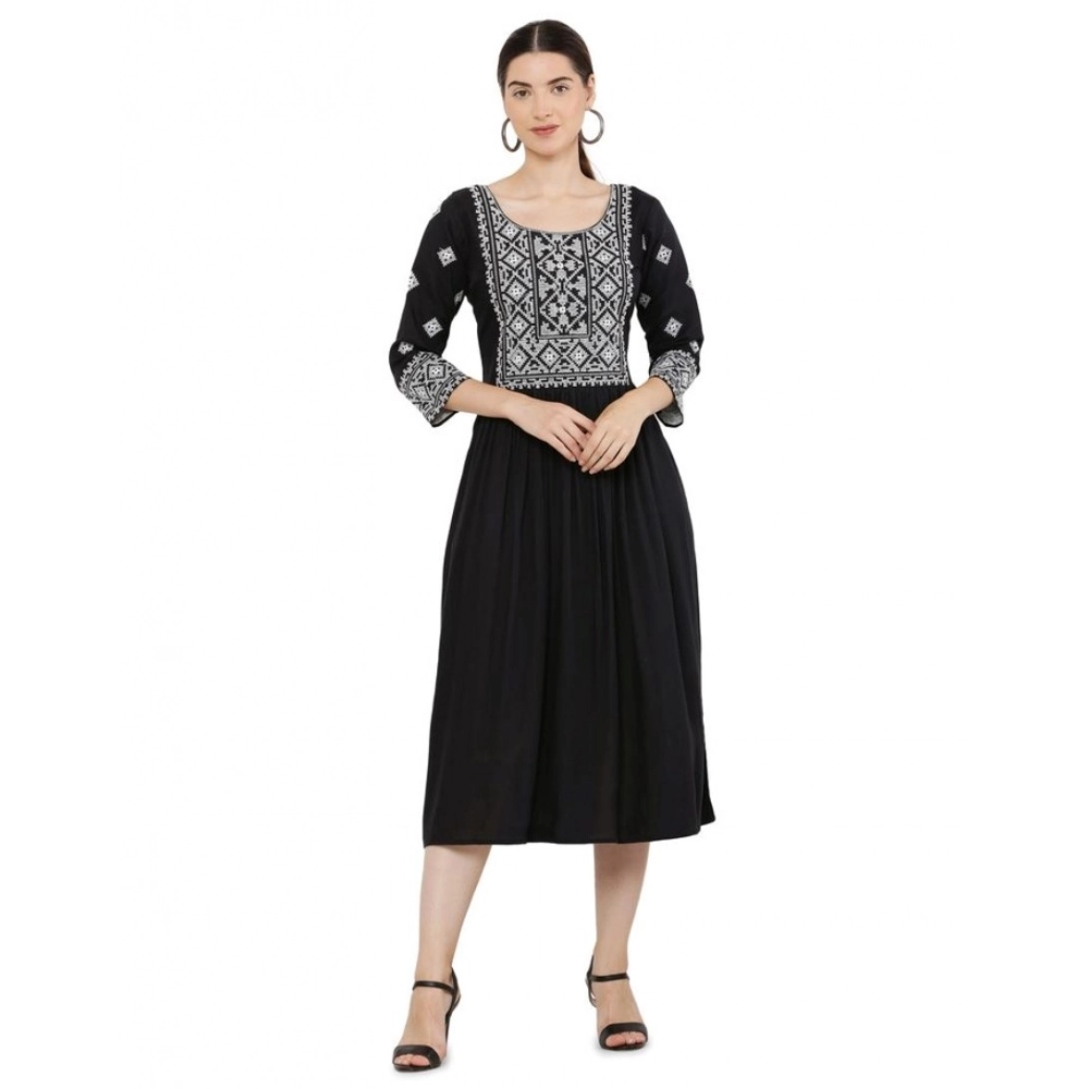 Black Rayon Casual Kurti for Women