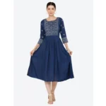 Blue Rayon Casual Kurti for Women