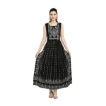 Black Rayon Sleeveless Kurti for Women