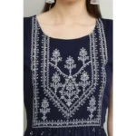 Generic Women's Casual Rayon Sleeveless Kurti (Blue) - Image 5