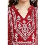 Generic Women's Casual Rayon Full sleeve Kurti (Maroon) - Image 5