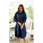 Generic Women's Casual Denim Full sleeve Dress (Blue) - Image 3