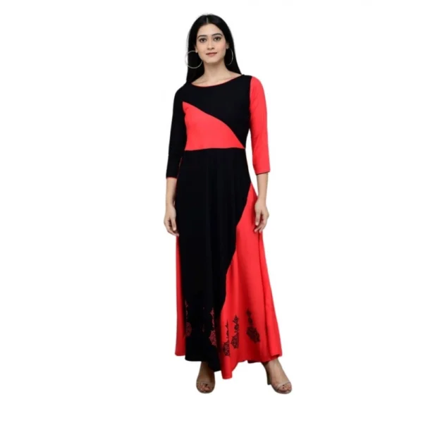 Pink Rayon Maxi Dress for Women