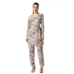 White Crepe Cord Set for Women