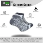 Generic 3_Pair Set Unisex Casual Cotton Printed Low Cut Socks (Multicolor) - Image 3