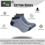 Generic 3_Pair Set Unisex Casual Cotton Printed Low Cut Socks (Multicolor) - Image 3