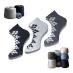Multicolor 3-pair set of unisex cotton printed low cut socks