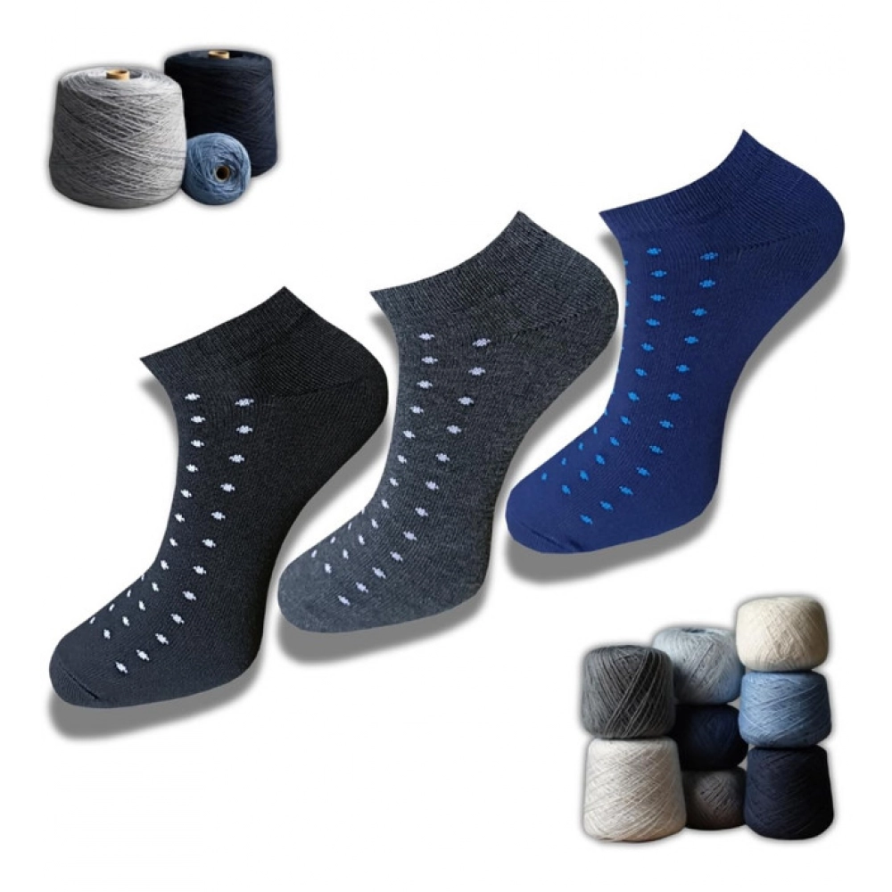 Multicolor Casual Unisex Cotton Low Cut Socks 3 Pair Set
