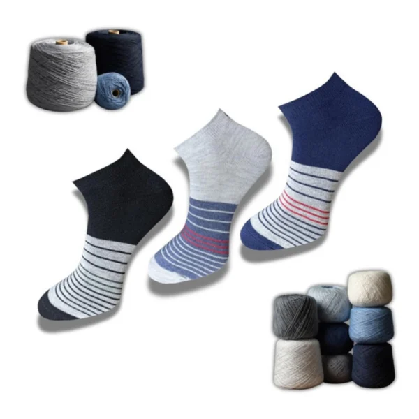 Multicolor Unisex Cotton Low Cut Socks 3 Pair Pack