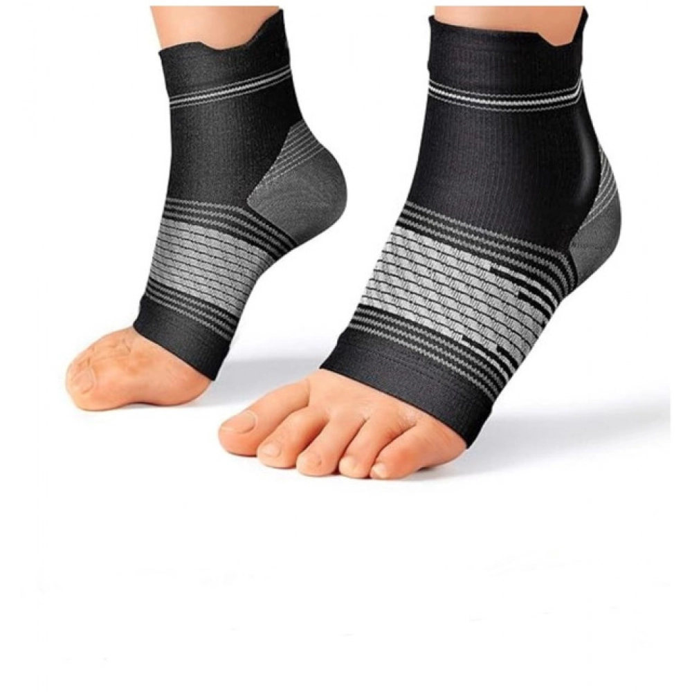 Black Unisex Cotton Printed Ankle Socks 3 Pair Set