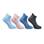 Multicolor 4-Pair Set of Unisex Cotton Printed Ankle Length Socks