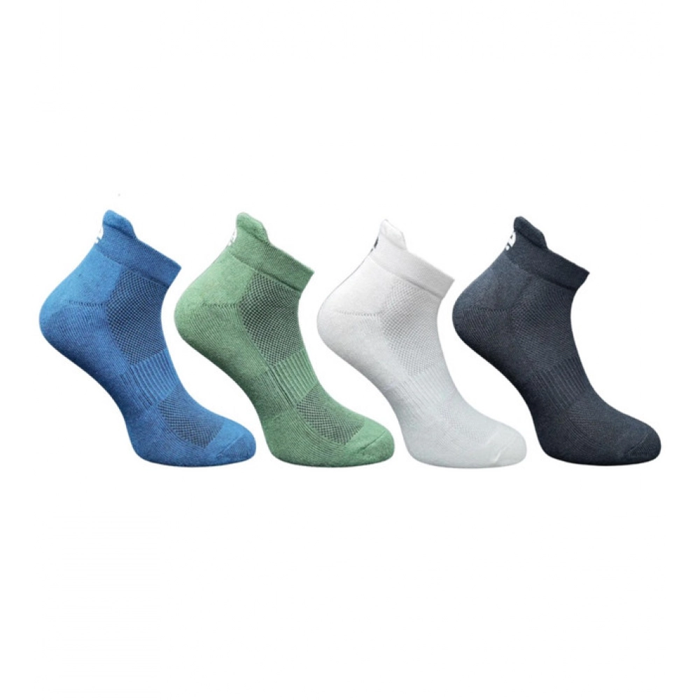 Multicolor 4-Pair Set of Unisex Cotton Printed Ankle Length Socks