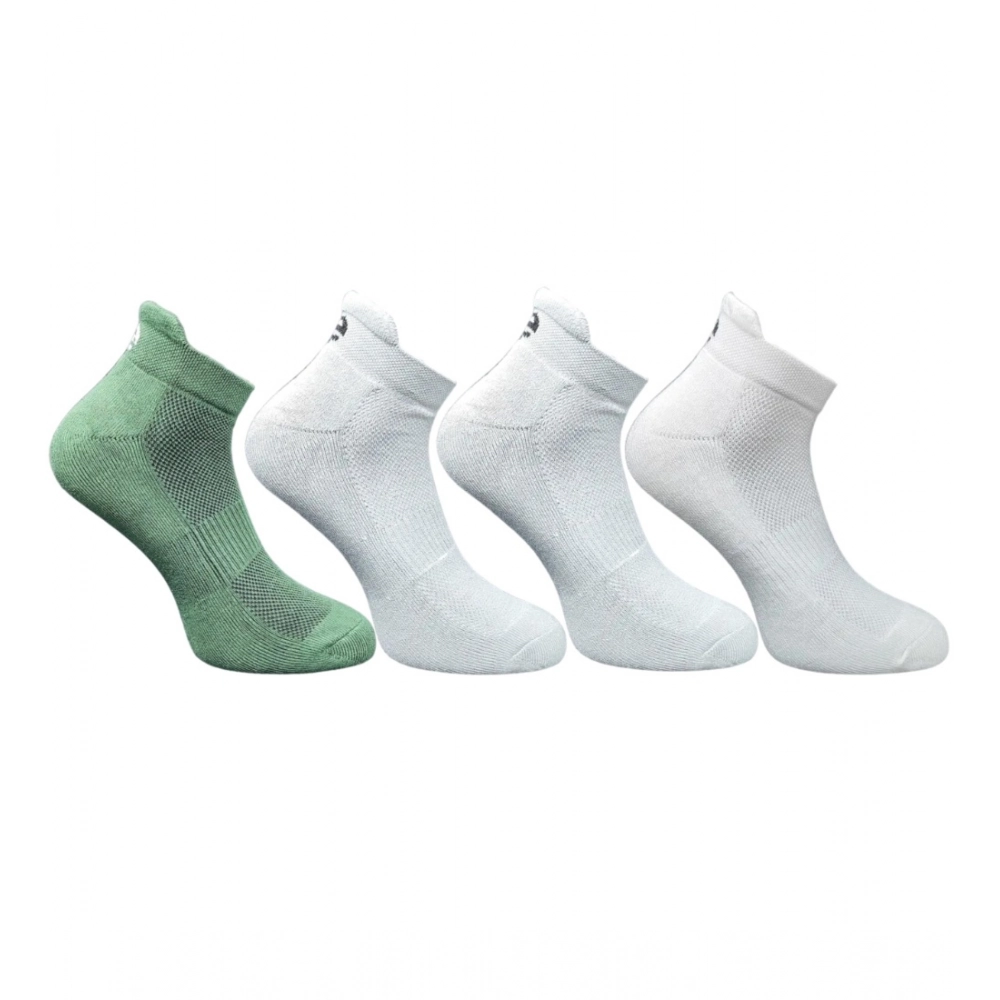 Multicolor 4-Pair Set of Unisex Cotton Printed Ankle Length Socks