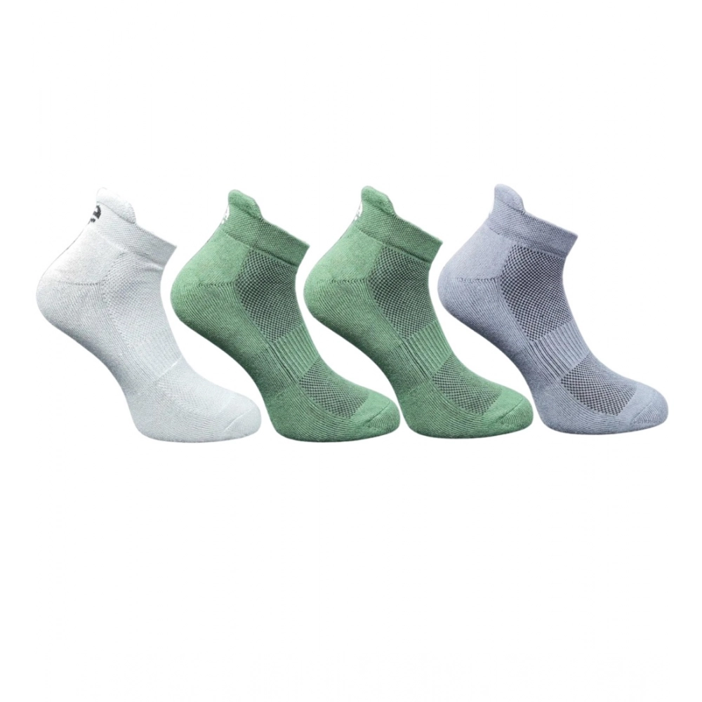 Multicolor Unisex Cotton Printed Ankle Length Socks 4 Pair Set