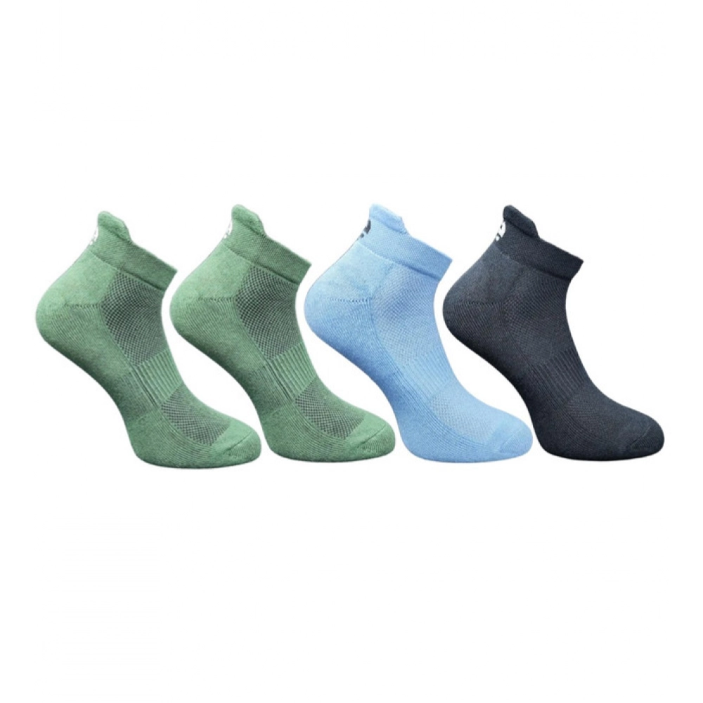 Multicolor Unisex Cotton Printed Ankle Length Socks 4 Pair Set