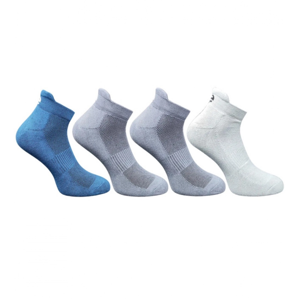 Set of four multicolor unisex cotton printed ankle length socks