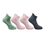 Set of four multicolor unisex cotton printed ankle length socks