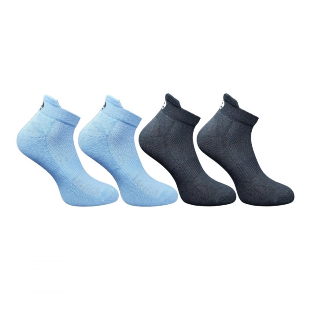 Set of four multicolor unisex cotton printed ankle length socks