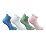 Set of four multicolor unisex cotton printed ankle length socks